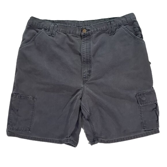 Vintage Carhartt B81 Canvas Cargo Shorts Men 41x8, Tag 44 Black Fade Utility - Picture 2 of 13